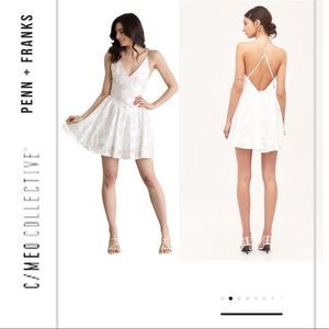 C/MEO Same Things Dress  Embroidery Detail, Mini Dress Fully Lined Size L NWT